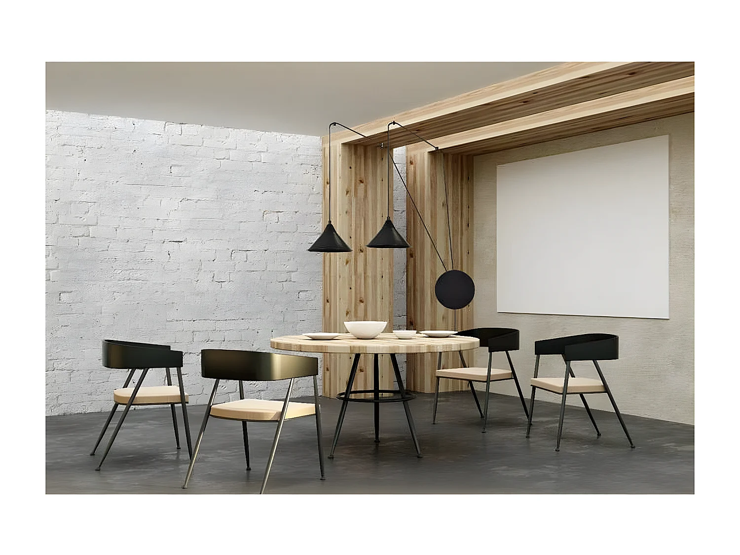 Lámpara de Suspensión Abramo 1, Negro, 400x400x60 cm, Seven Design