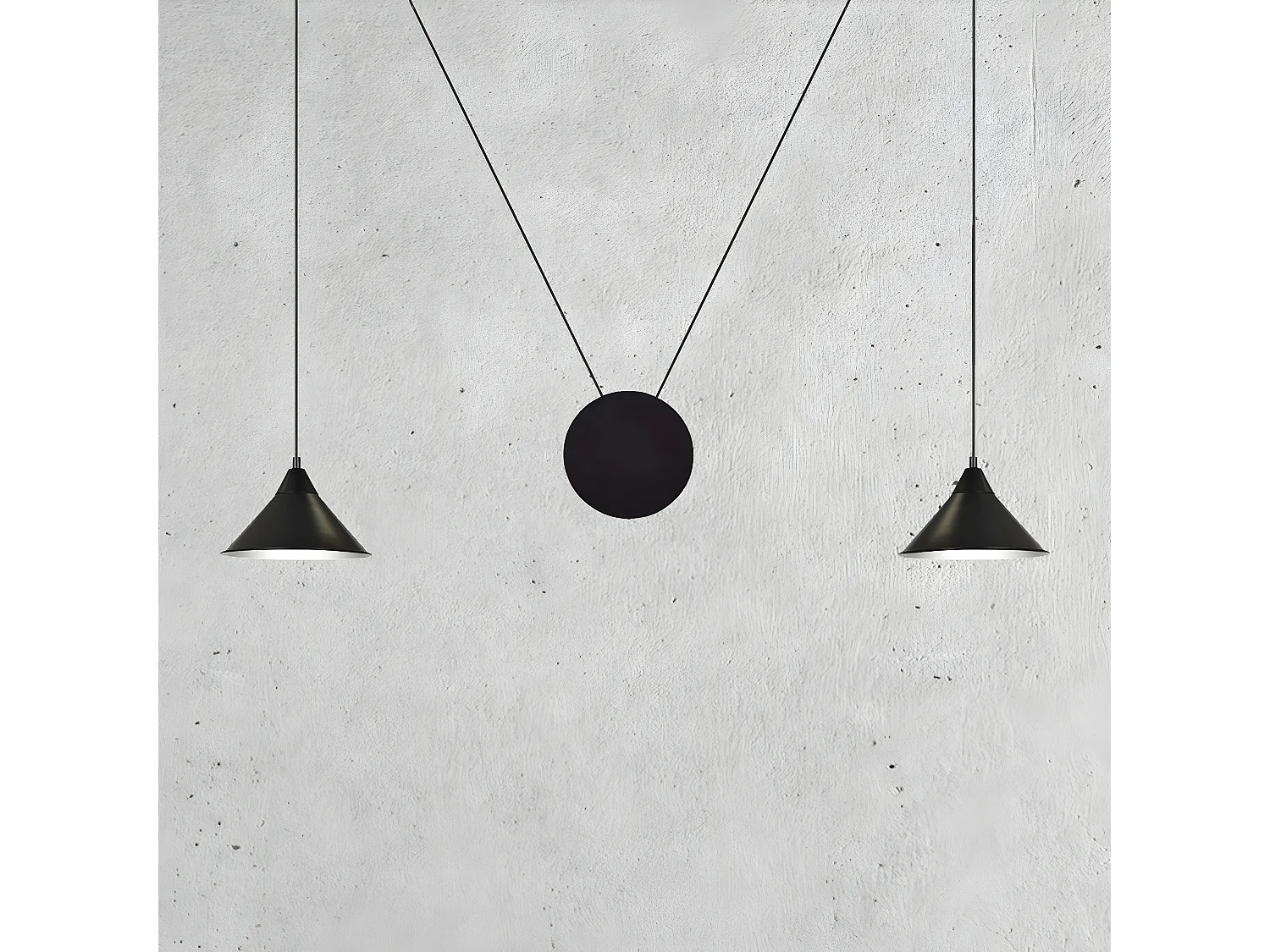 Lámpara de Suspensión Abramo 1, Negro, 400x400x60 cm, Seven Design