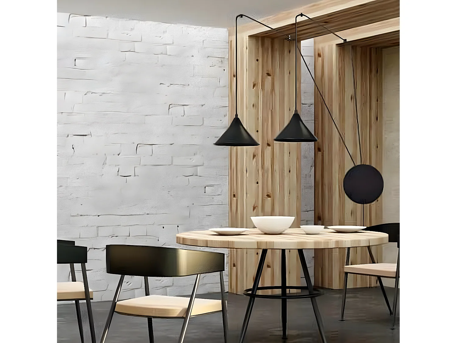 Lámpara de Suspensión Abramo 1, Negro, 400x400x60 cm, Seven Design