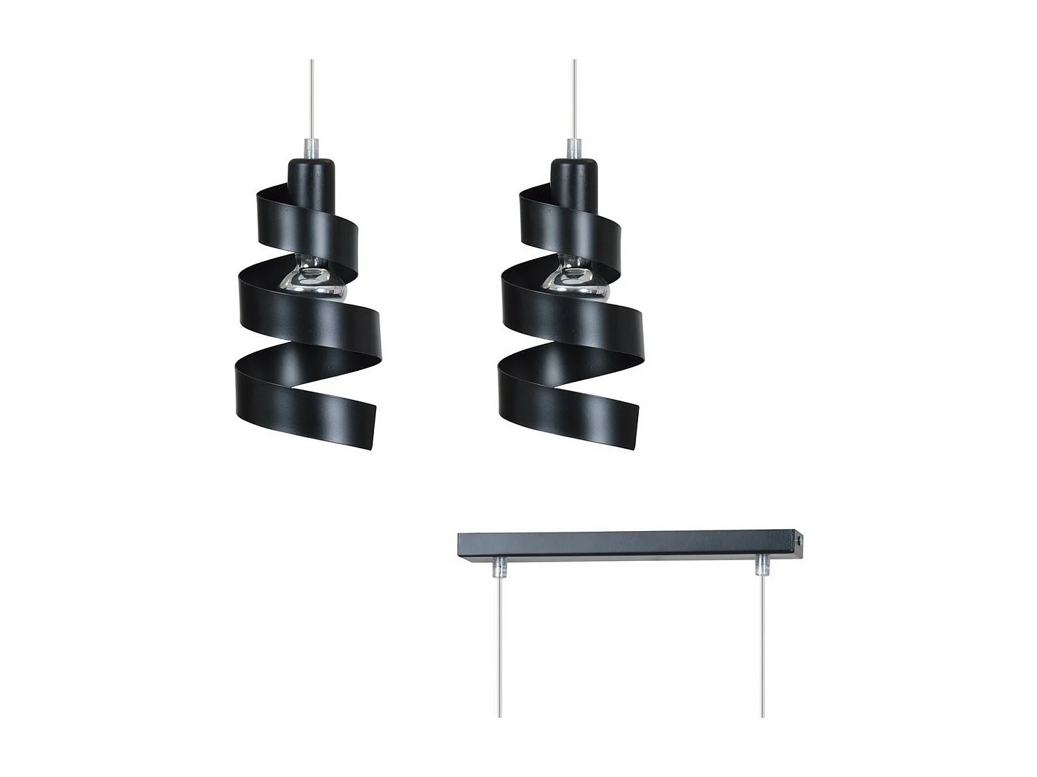 Lampada a Sospensione Saga, Nero, 40x100x14 cm, Seven Design