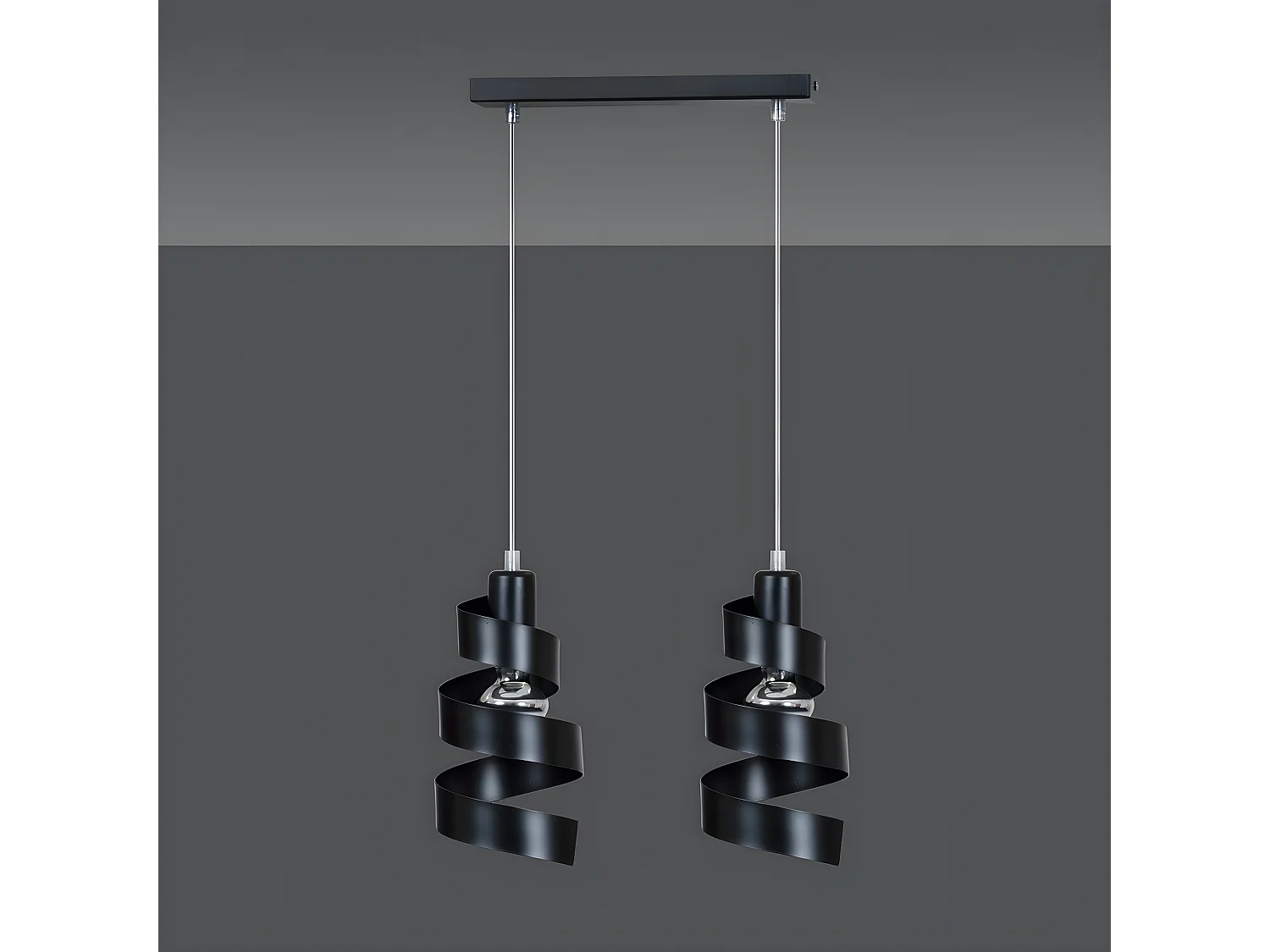 Candeeiro Suspenso Saga, Preto, 40x100x14 cm, Seven Design