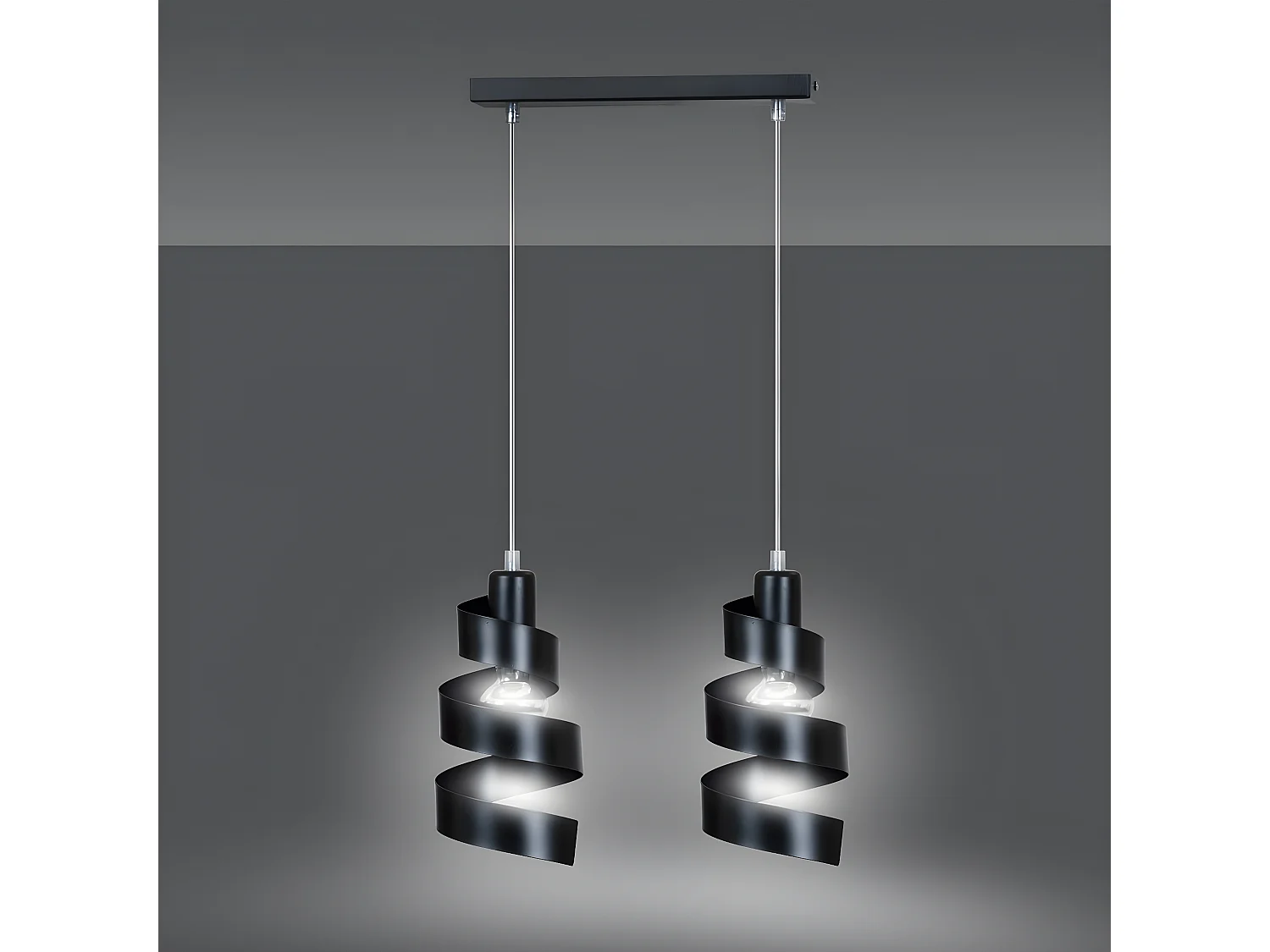 Candeeiro Suspenso Saga, Preto, 40x100x14 cm, Seven Design