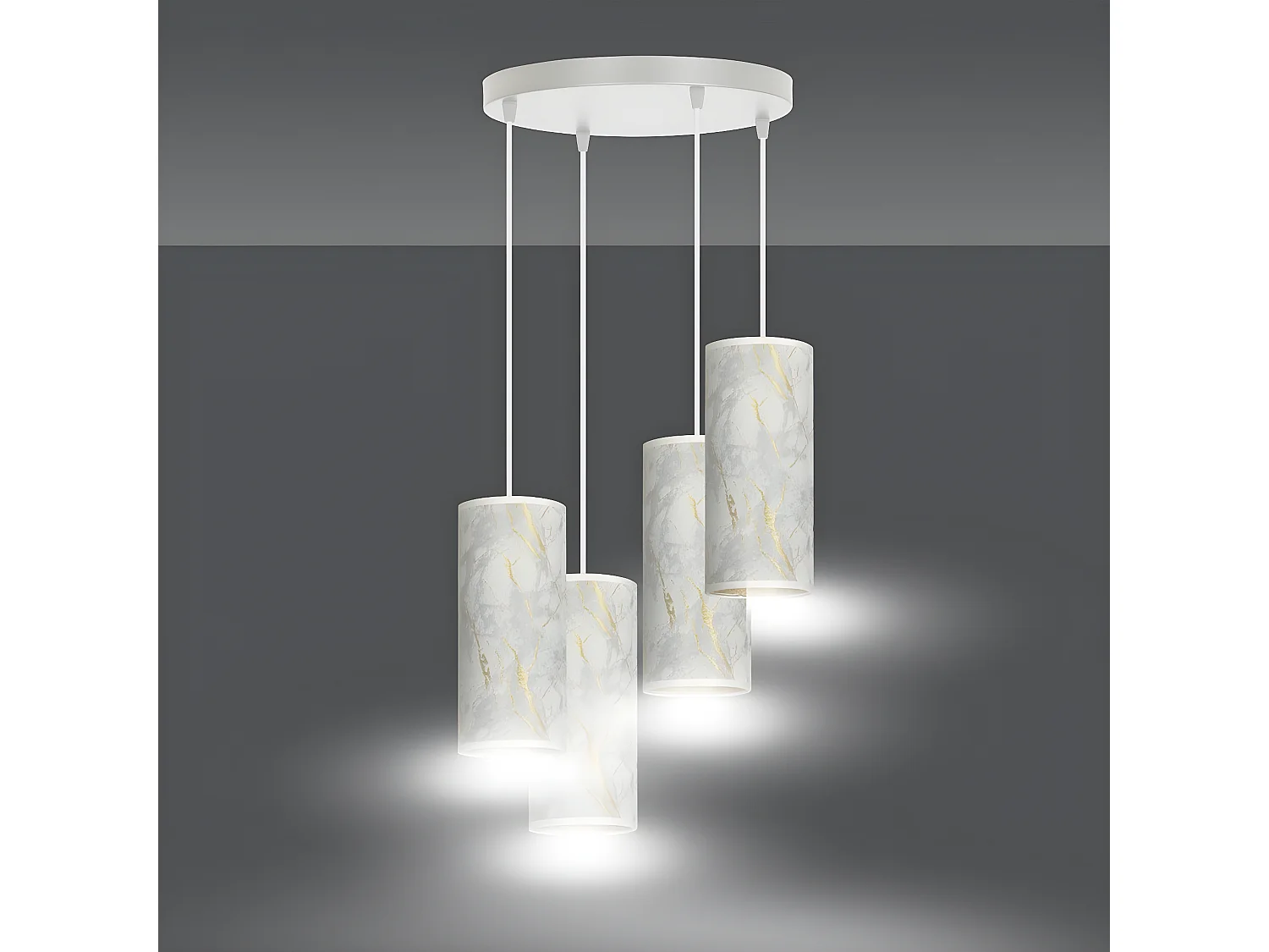 Candeeiro Suspenso Karli 3, Branco, 35x100x22 cm, Seven Design