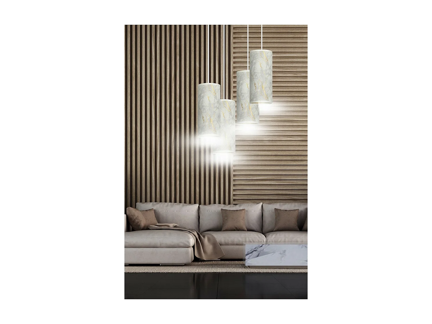 Candeeiro Suspenso Karli 3, Branco, 35x100x22 cm, Seven Design