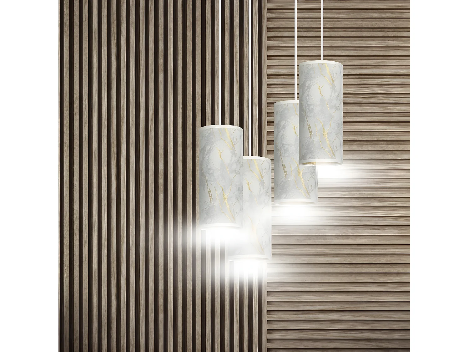 Candeeiro Suspenso Karli 3, Branco, 35x100x22 cm, Seven Design