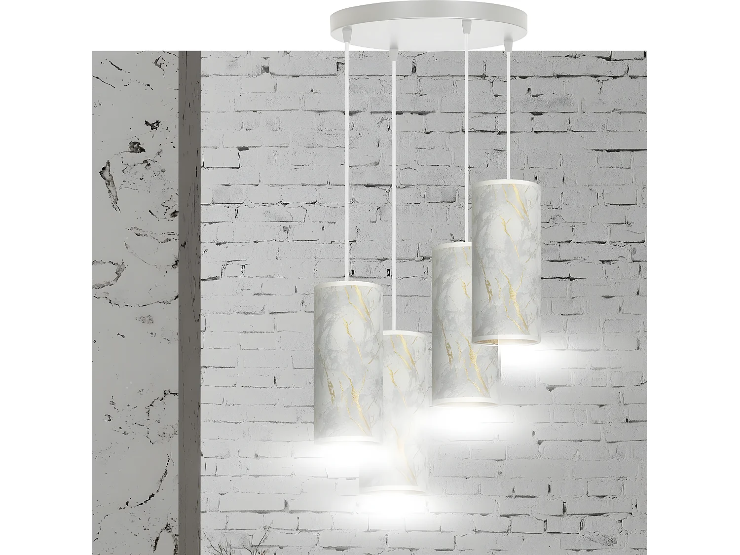 Candeeiro Suspenso Karli 3, Branco, 35x100x22 cm, Seven Design