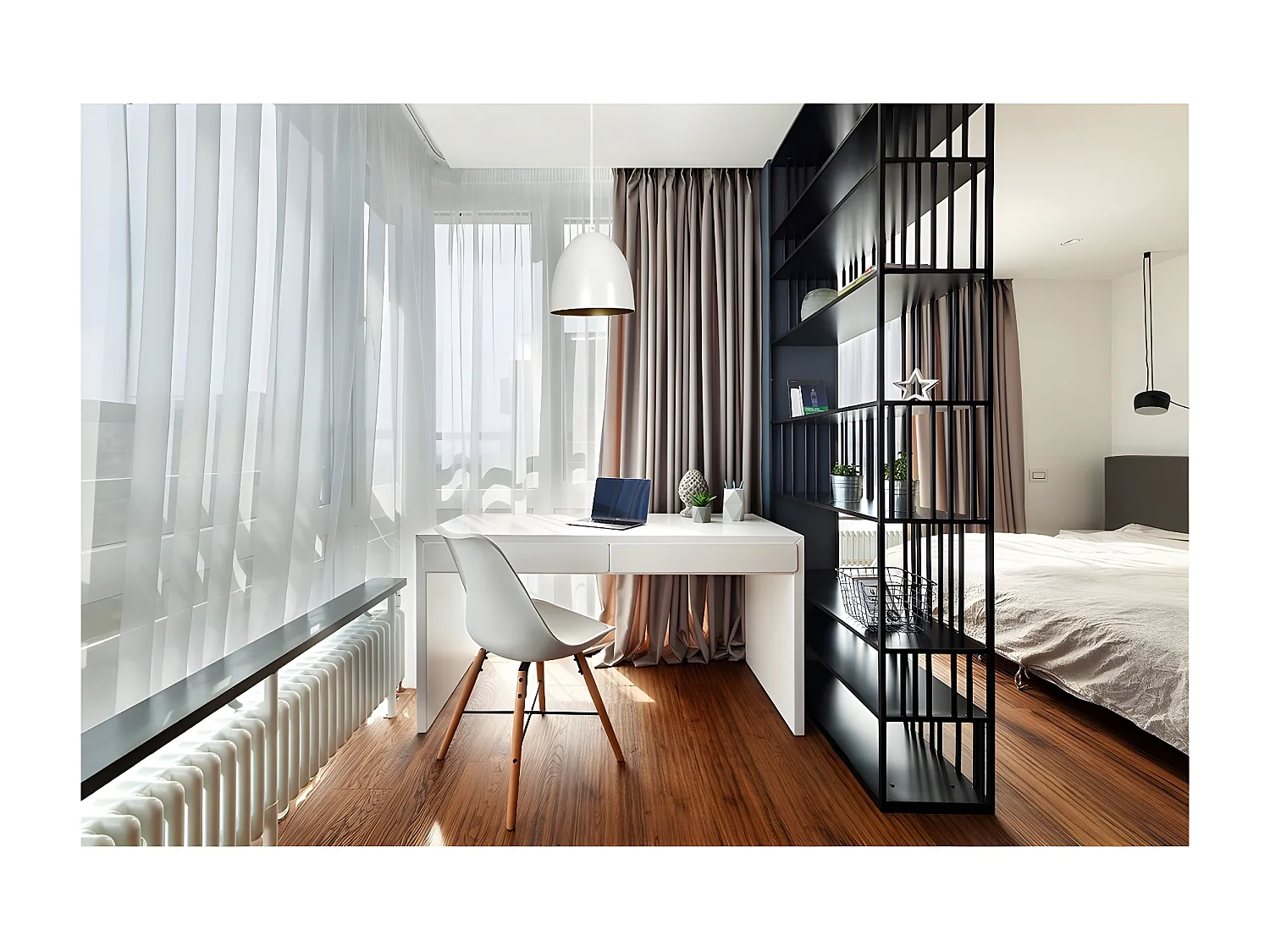 Candeeiro Suspenso Lenox, Branco, 20x80x18 cm, Seven Design