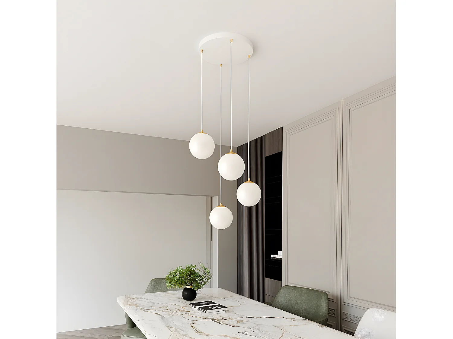 Suspension Royal 3, Blanc, 40x100x40 cm, Seven Design