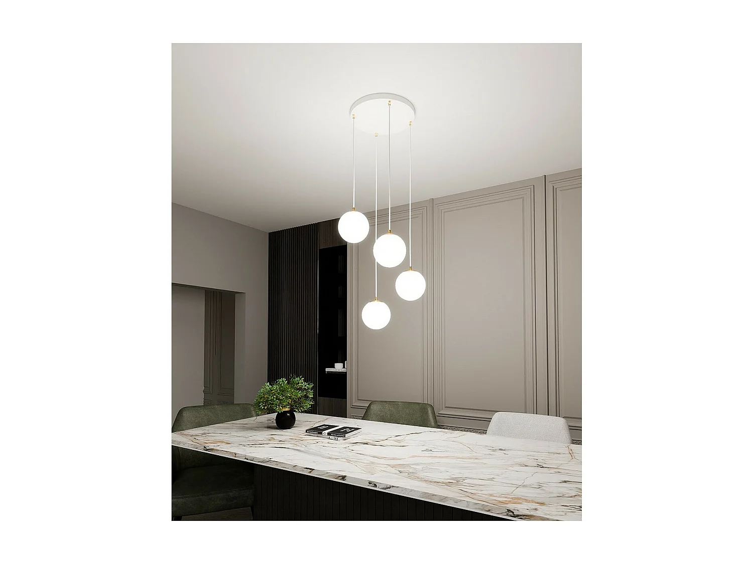 Suspension Royal 3, Blanc, 40x100x40 cm, Seven Design