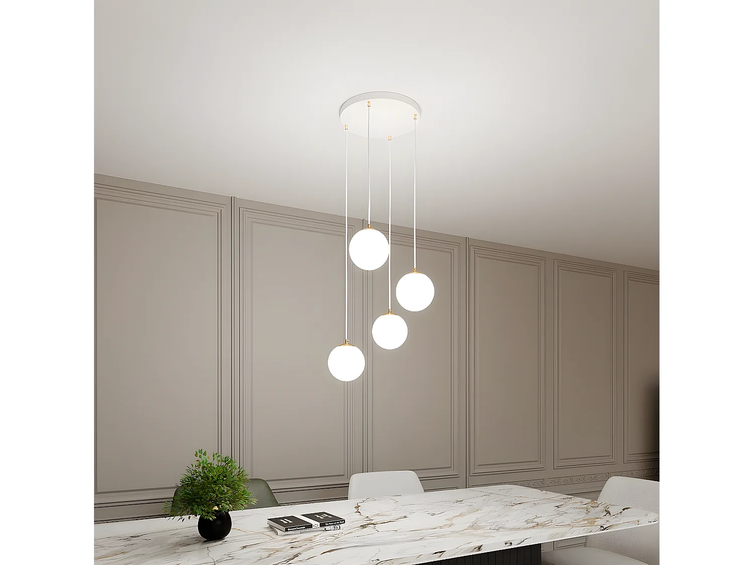 Suspension Royal 3, Blanc, 40x100x40 cm, Seven Design