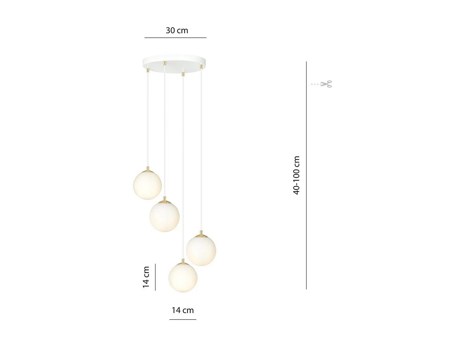 Suspension Royal 3, Blanc, 40x100x40 cm, Seven Design