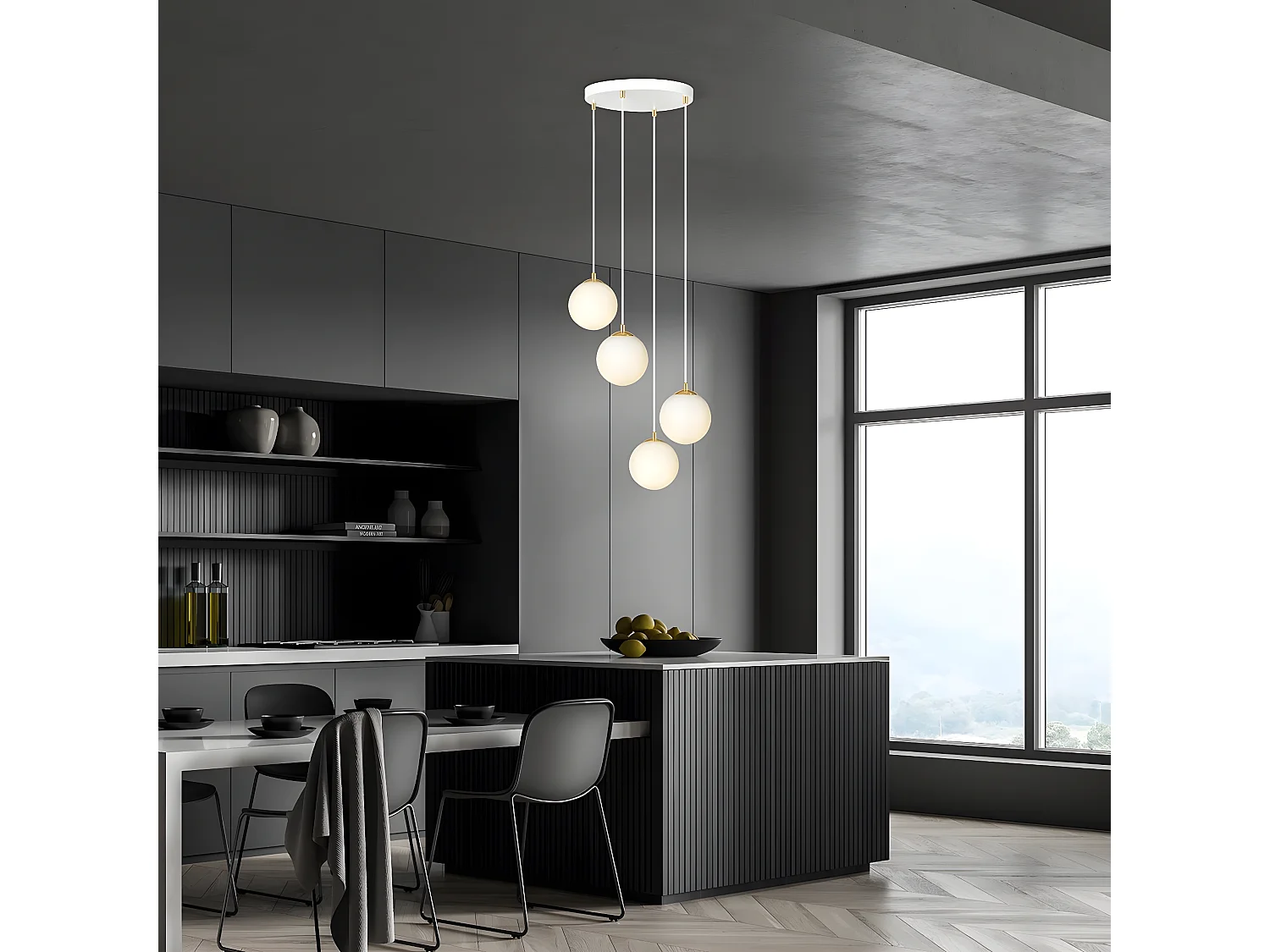 Suspension Royal 3, Blanc, 40x100x40 cm, Seven Design