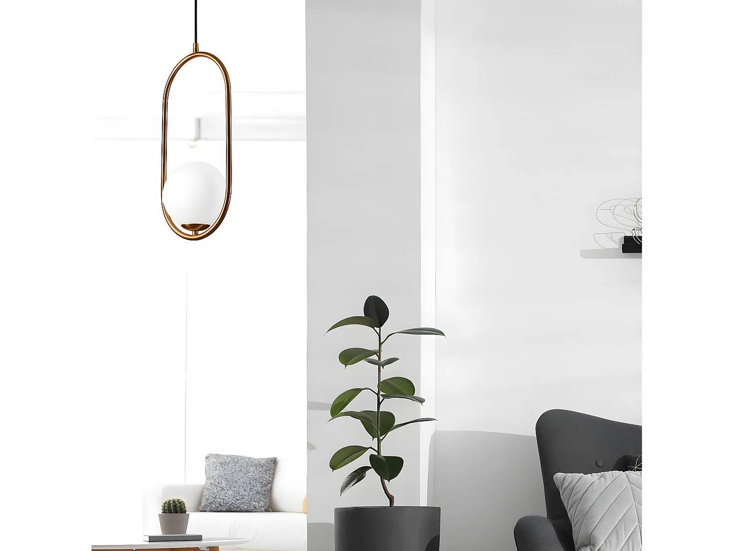 Hanglamp Amber, Messing, 20x20x140 cm, Seven Design