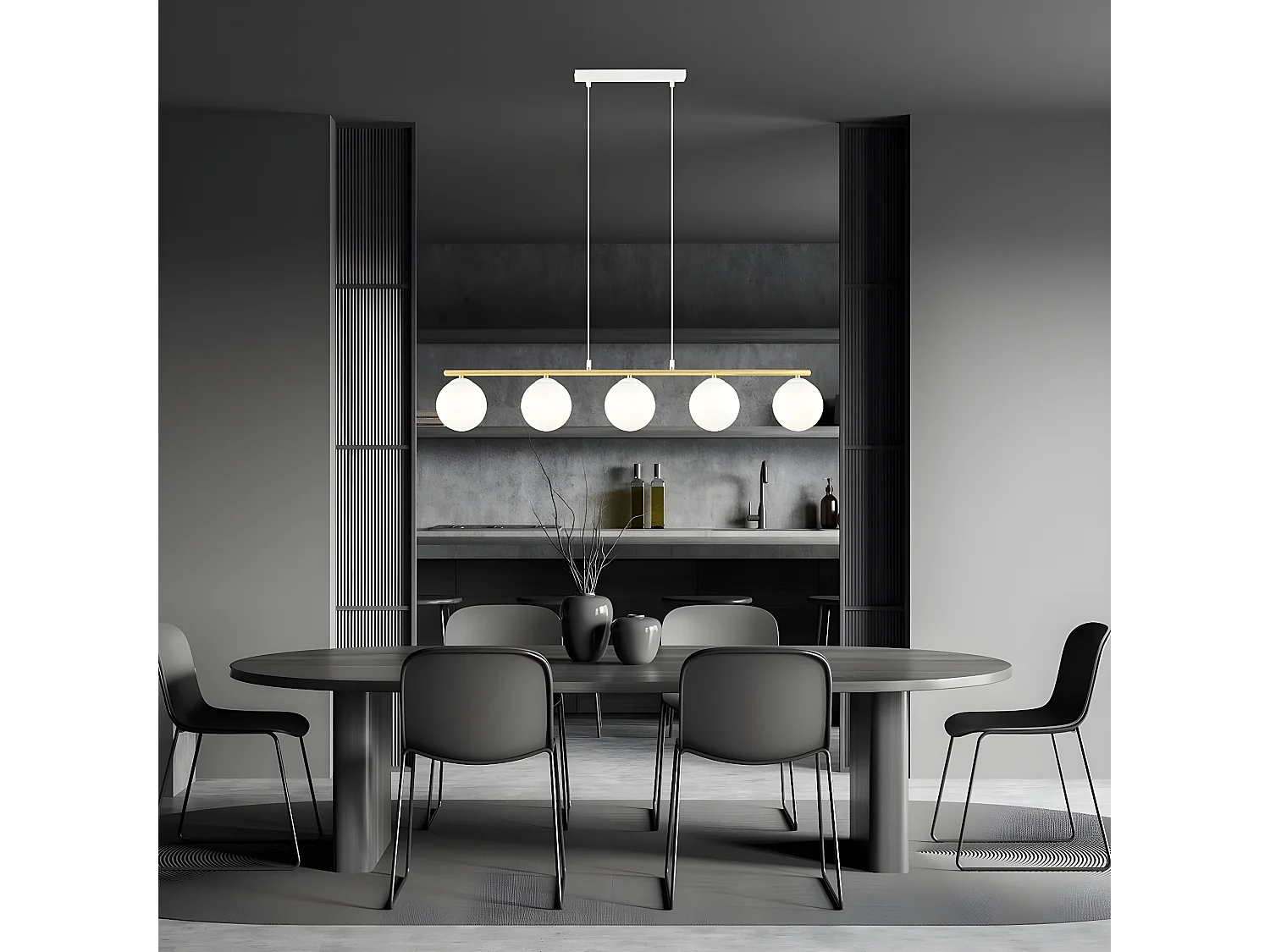 Candeeiro Suspenso Allora 1, Ouro, 105x100x14 cm, Seven Design