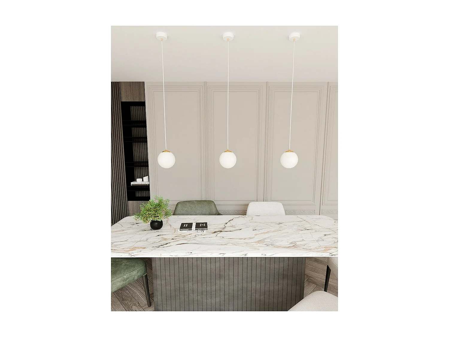 Suspension Royal, Blanc, 14x100x14 cm, Seven Design