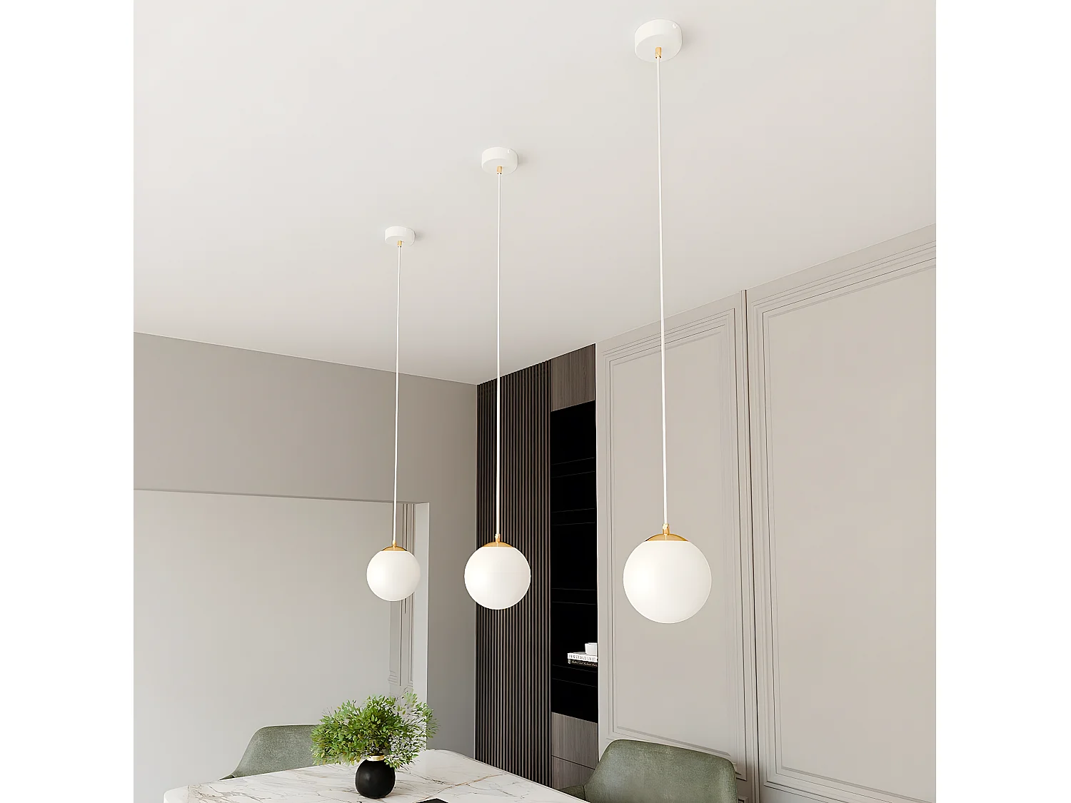 Suspension Royal, Blanc, 14x100x14 cm, Seven Design