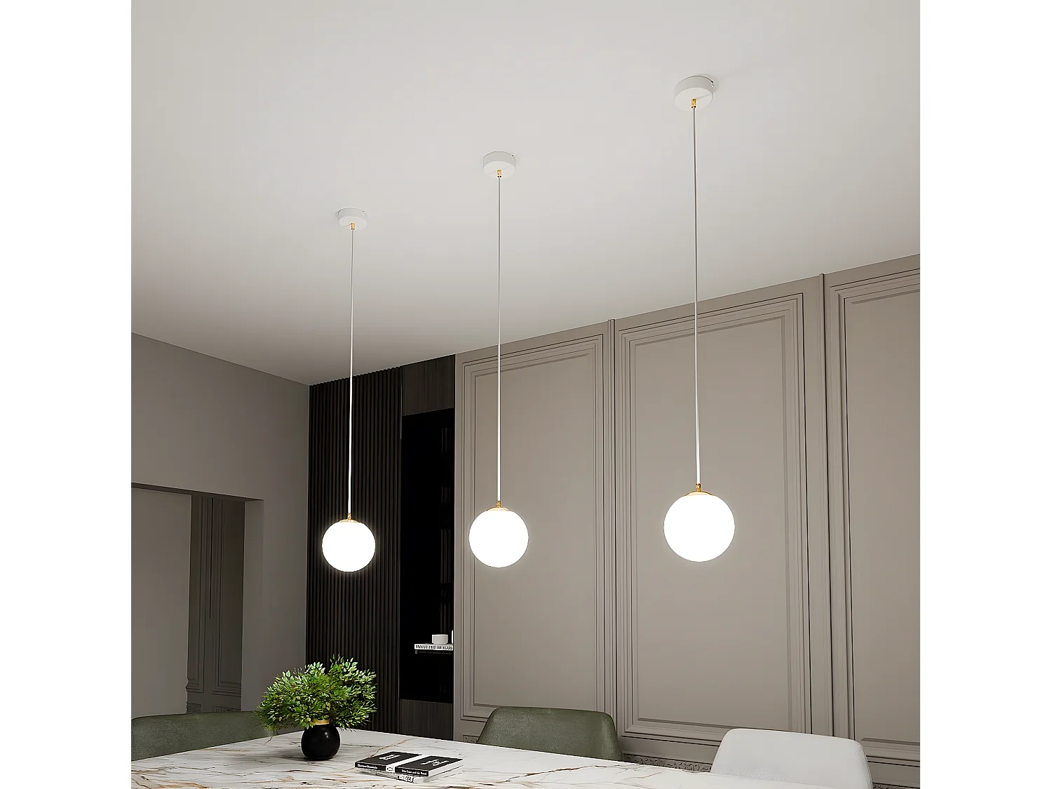 Suspension Royal, Blanc, 14x100x14 cm, Seven Design