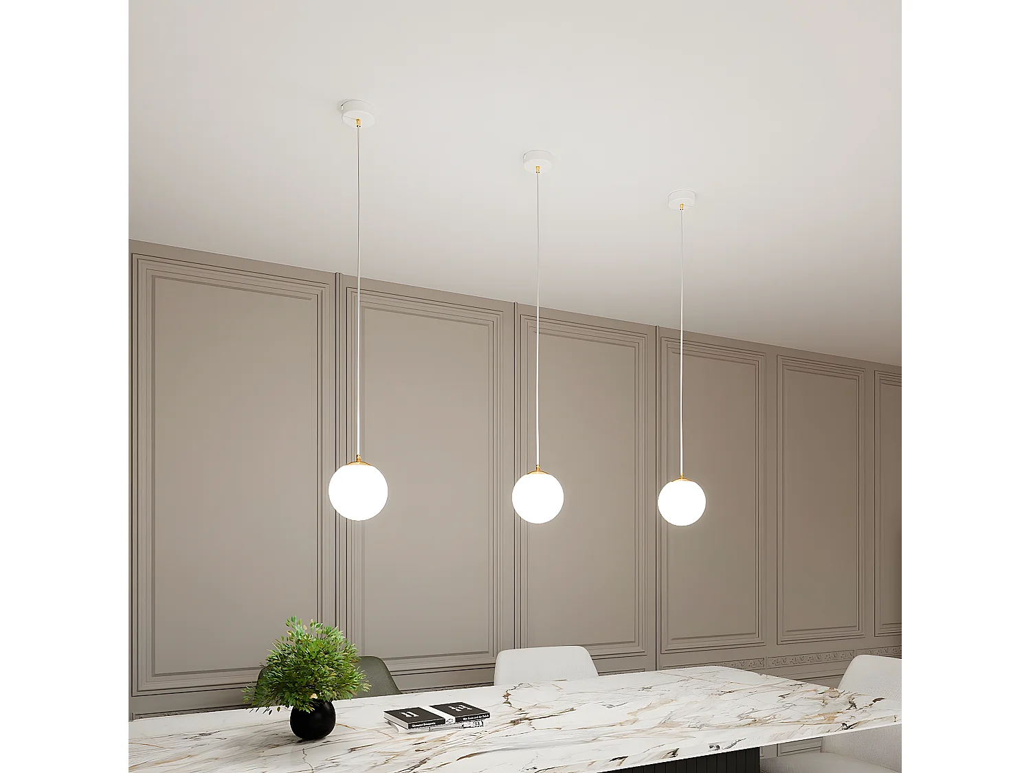 Suspension Royal, Blanc, 14x100x14 cm, Seven Design