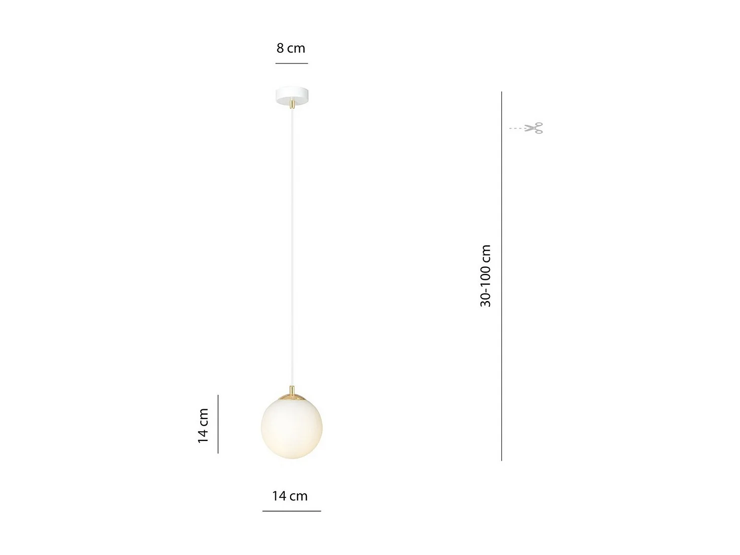 Suspension Royal, Blanc, 14x100x14 cm, Seven Design