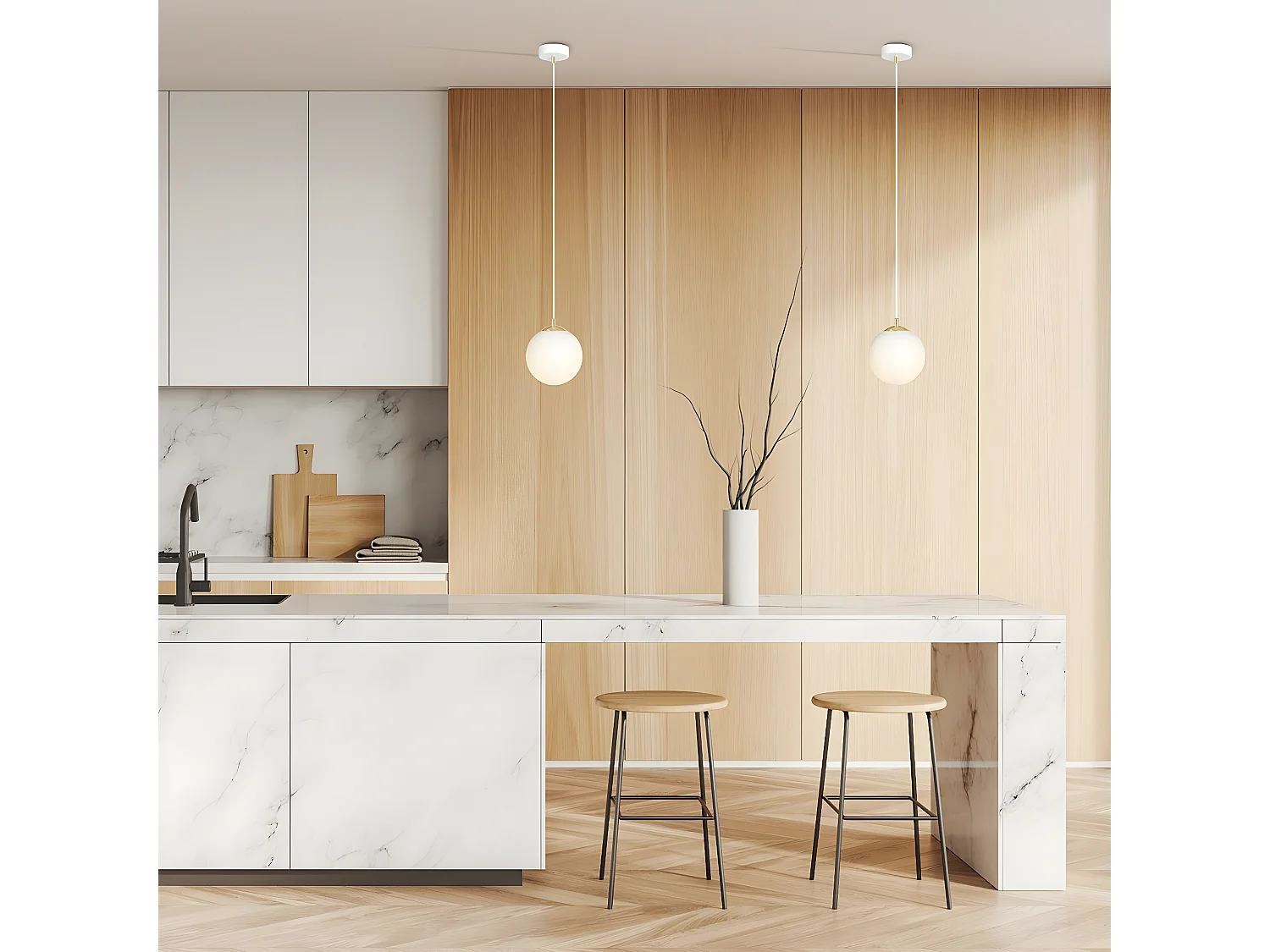 Suspension Royal, Blanc, 14x100x14 cm, Seven Design