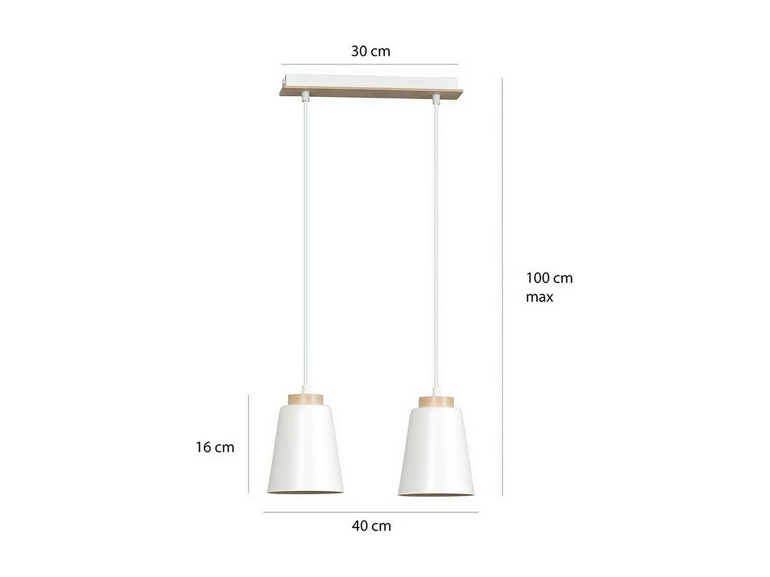 Suspension Bolero, Blanc, 40x100x14 cm, Seven Design