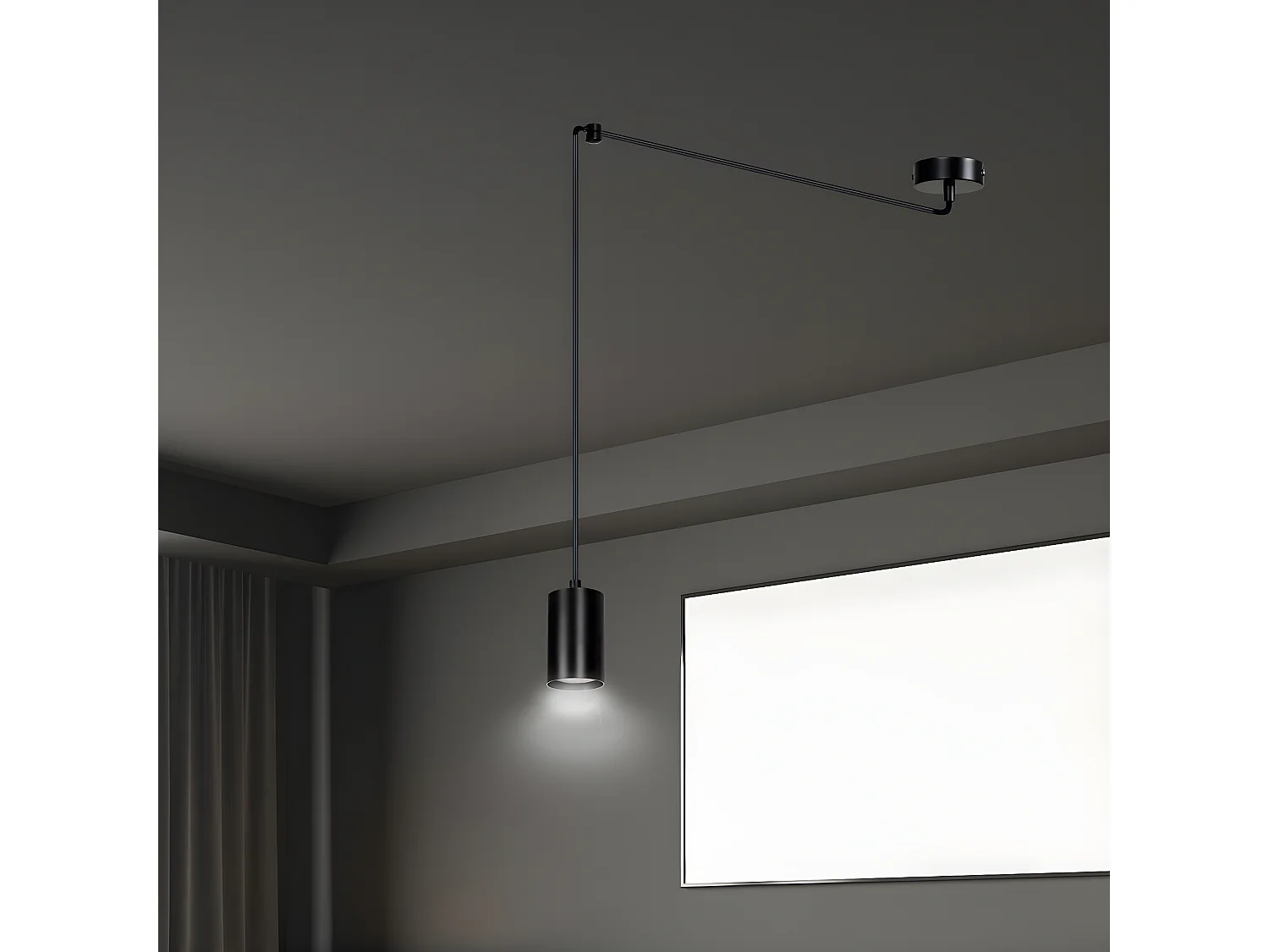 Hanglamp Traker, Zwart, 300x300x8 cm, Seven Design
