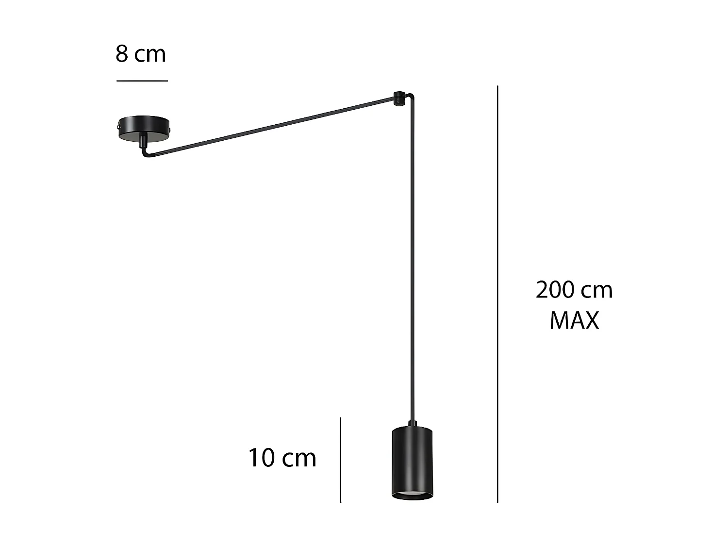 Suspension Traker 2, Noir, 300x300x8 cm, Seven Design