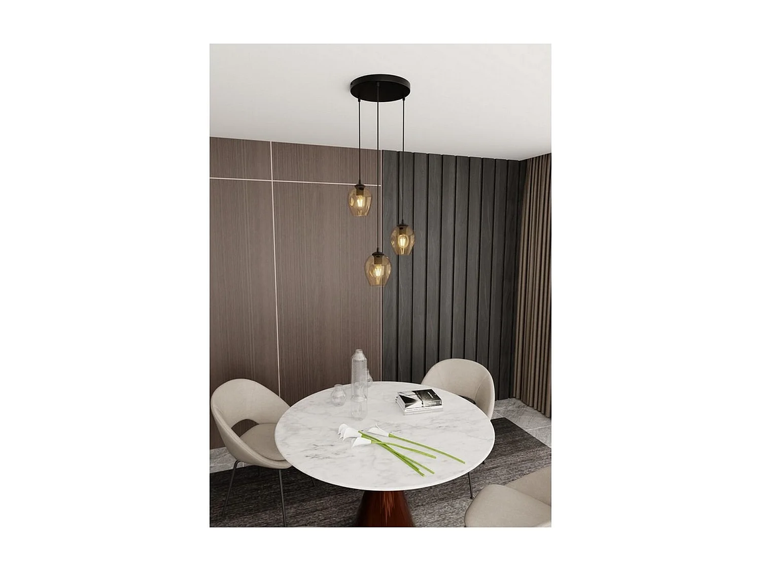 Suspension Istar 6, Ambre, 40x100x40 cm, Seven Design