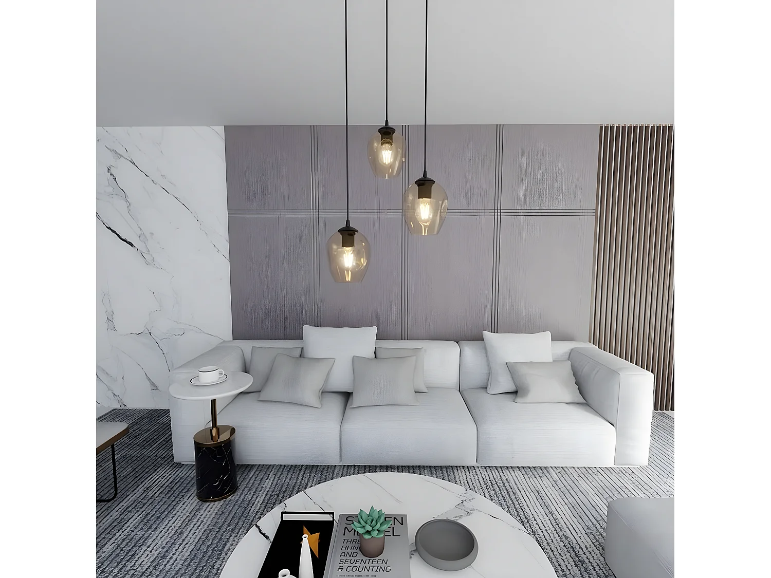 Suspension Istar 6, Ambre, 40x100x40 cm, Seven Design