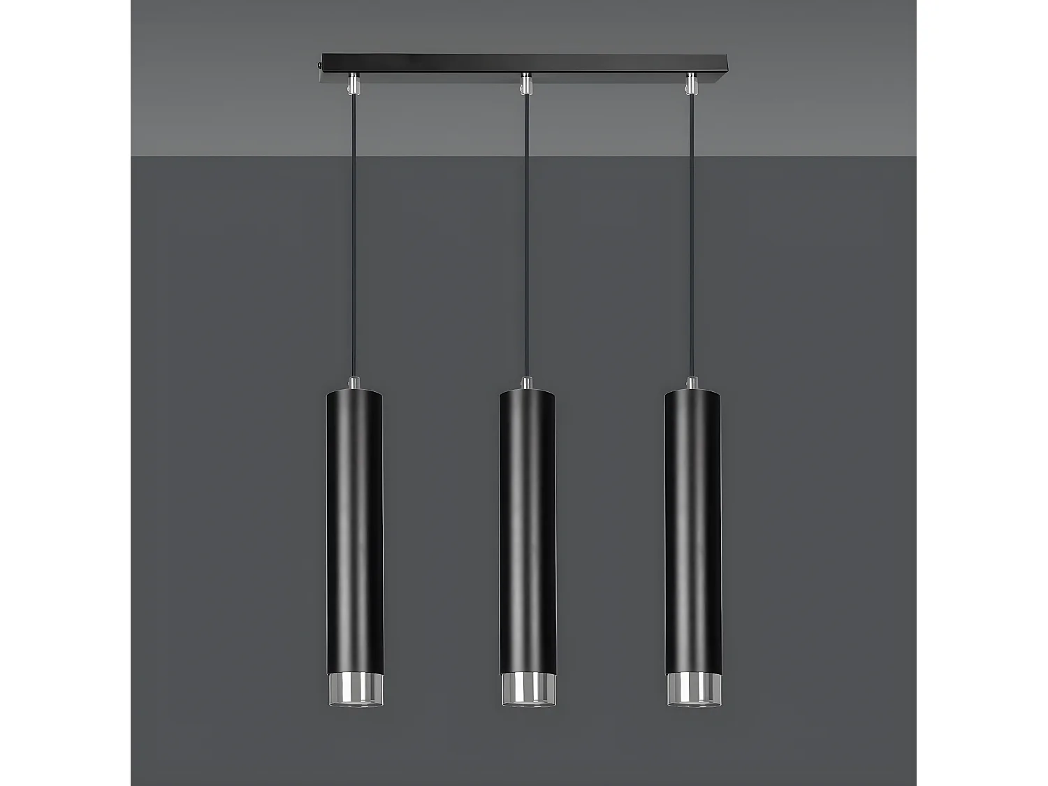 Suspension Kibo 6, Noir, 45x100x6 cm, Seven Design