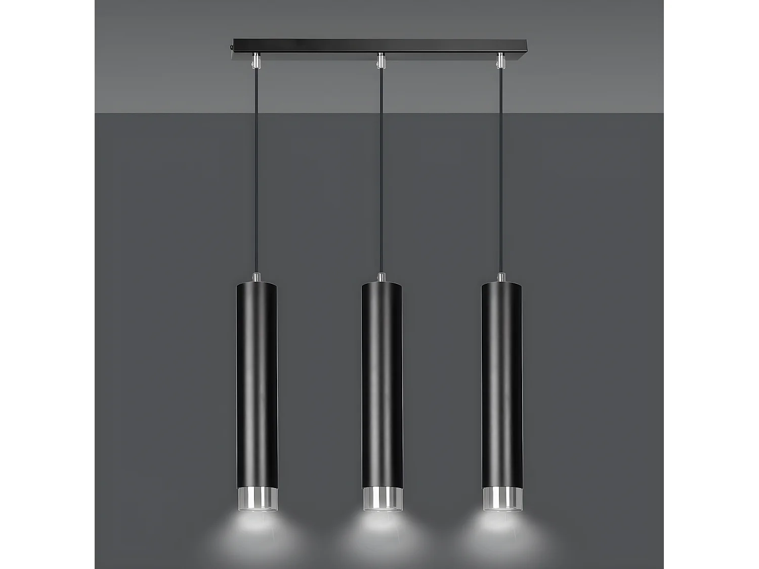 Suspension Kibo 6, Noir, 45x100x6 cm, Seven Design