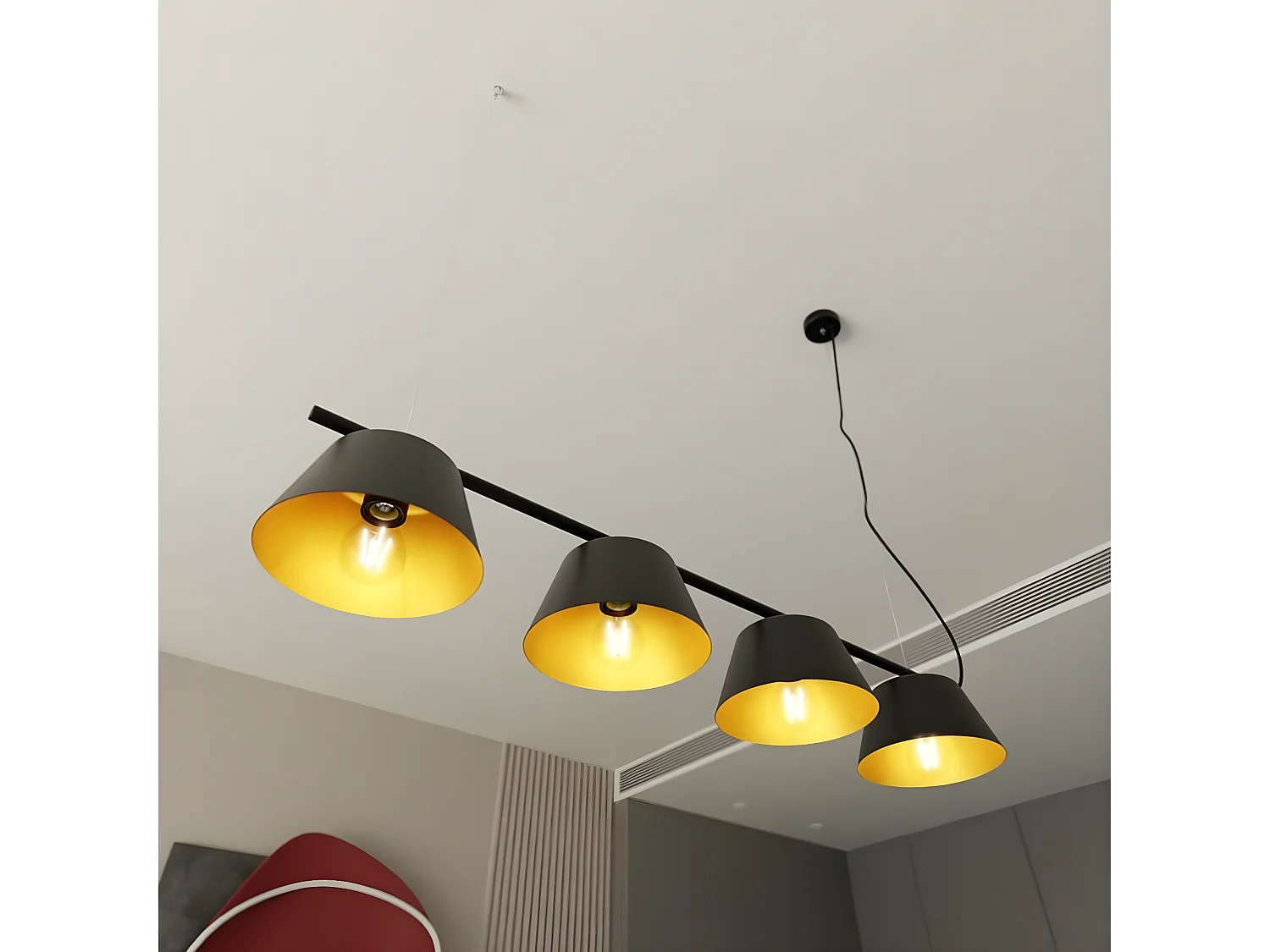 Lampada a Sospensione Ritz, Nero, 95x100x28 cm, EPIKASA