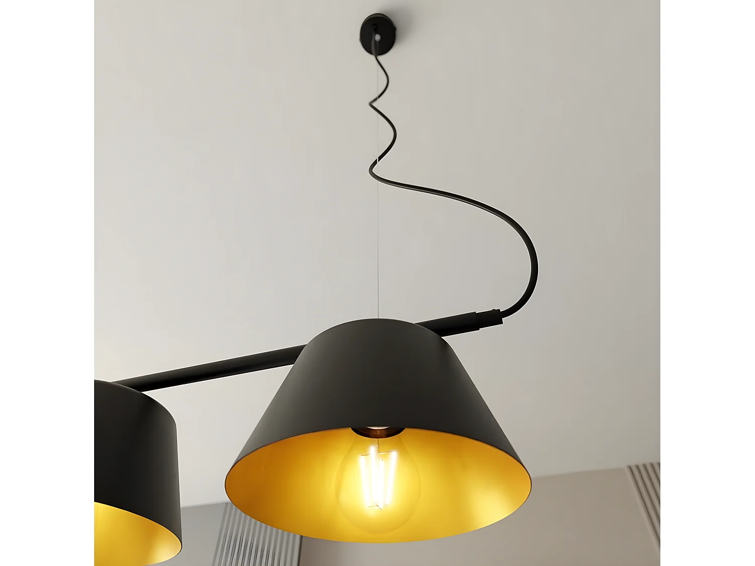 Lampada a Sospensione Ritz, Nero, 95x100x28 cm, EPIKASA