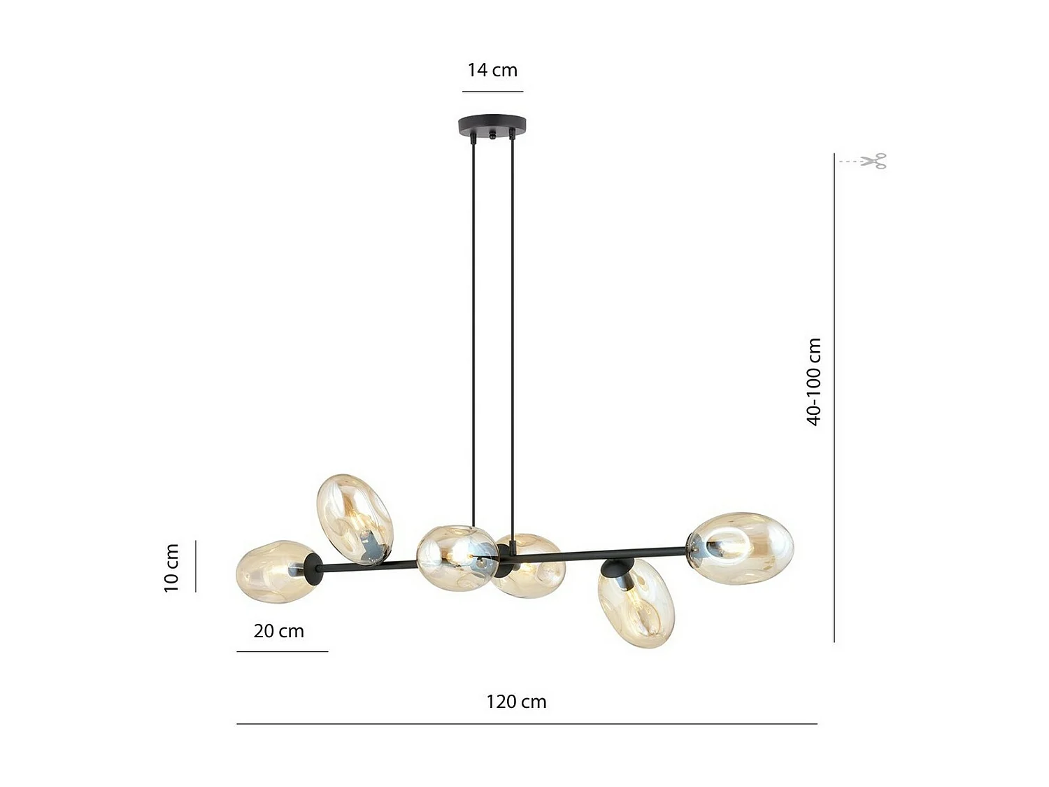 Hanglamp Pandora, Amber, 120x100x40 cm, Seven Design
