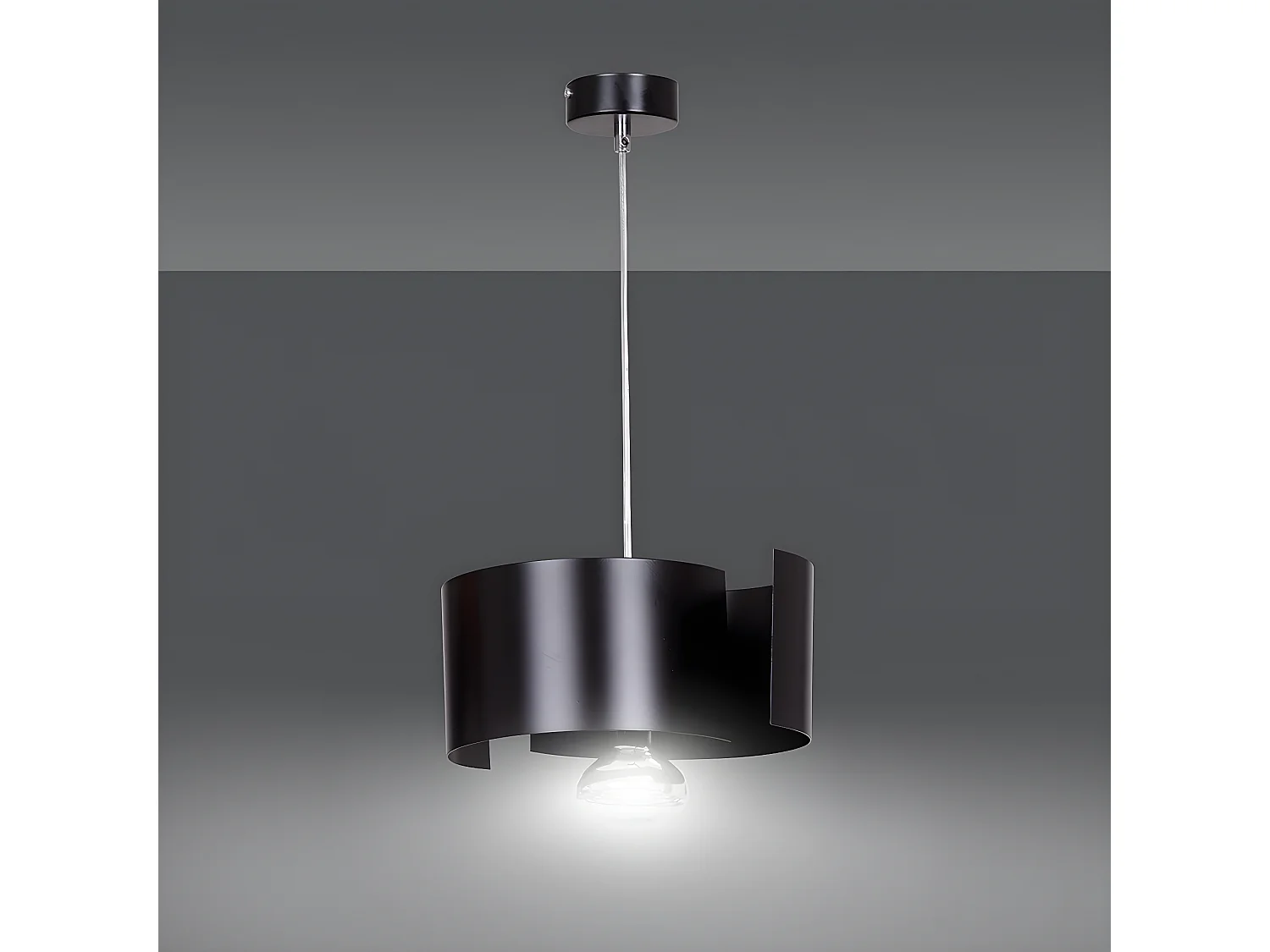 Lámpara de Suspensión Vixon, Negro, 30x100x30 cm, Seven Design