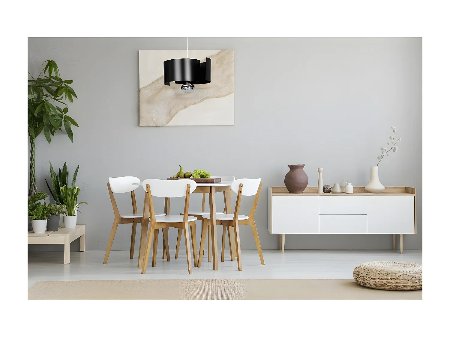 Candeeiro Suspenso Vixon, Preto, 30x100x30 cm, Seven Design