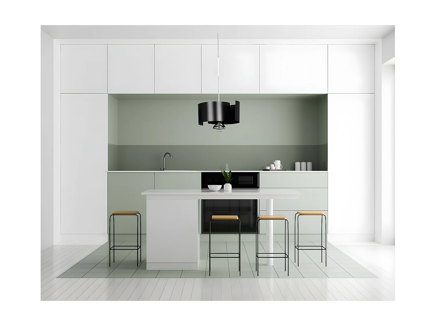 Candeeiro Suspenso Vixon, Preto, 30x100x30 cm, Seven Design