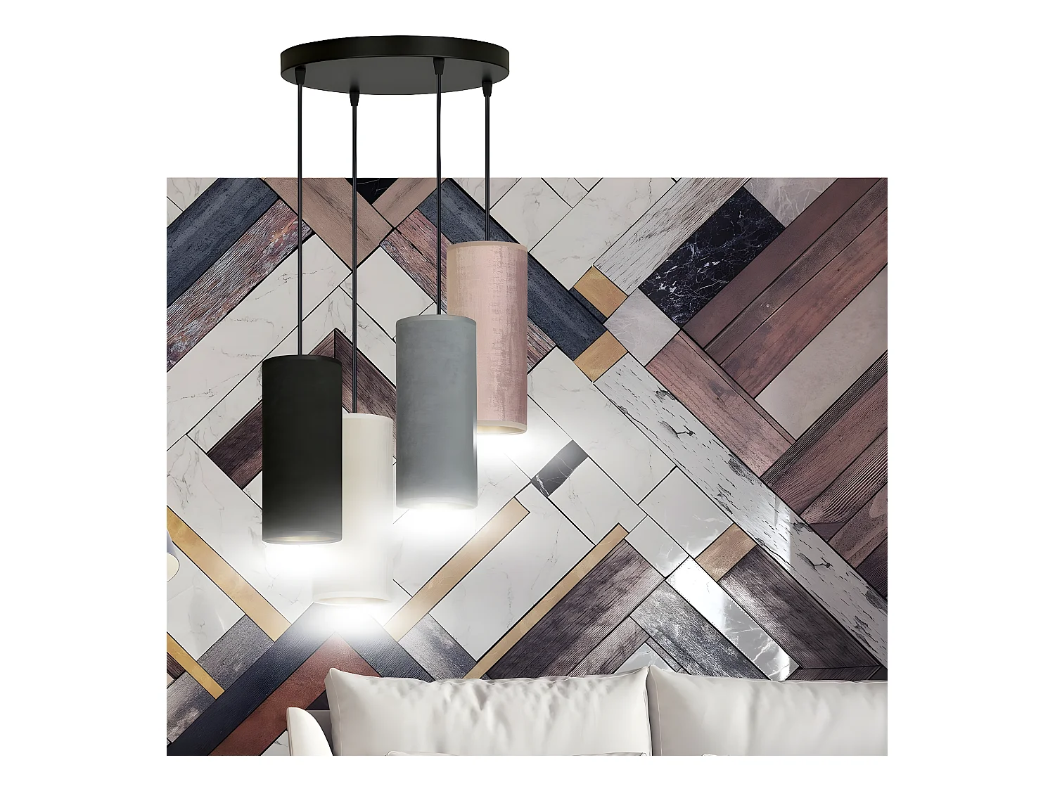 Candeeiro Suspenso Bente, Multicolorido, 35x100x22 cm, EPIKASA