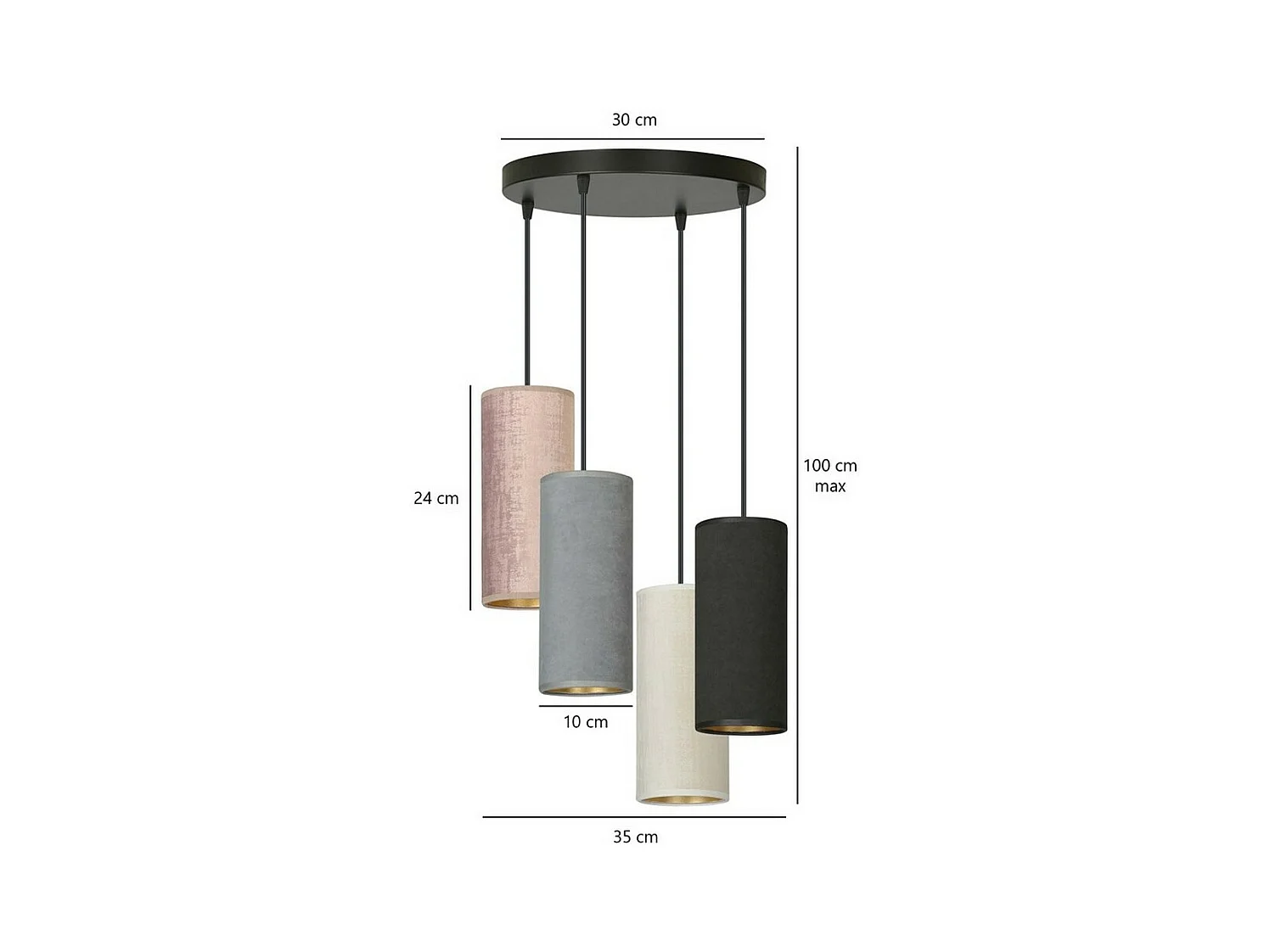 Candeeiro Suspenso Bente, Multicolorido, 35x100x22 cm, EPIKASA