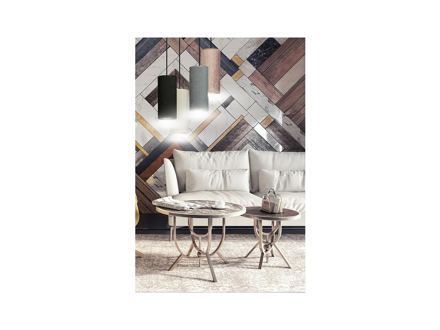 Candeeiro Suspenso Bente, Multicolorido, 35x100x22 cm, EPIKASA