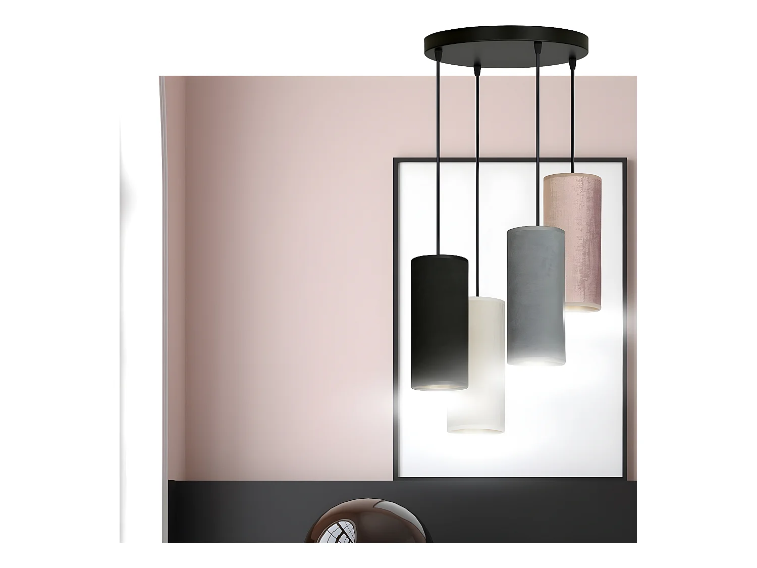 Candeeiro Suspenso Bente, Multicolorido, 35x100x22 cm, EPIKASA