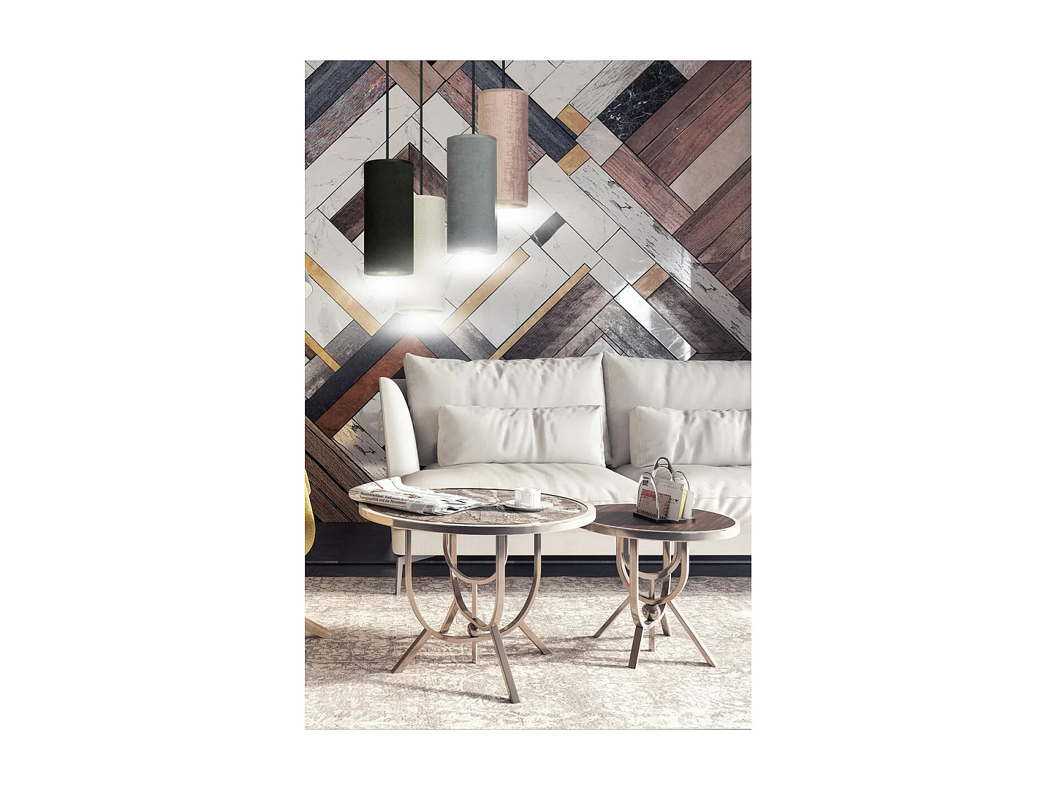 Suspension Bente, Multicouleur, 35x100x22 cm, EPIKASA