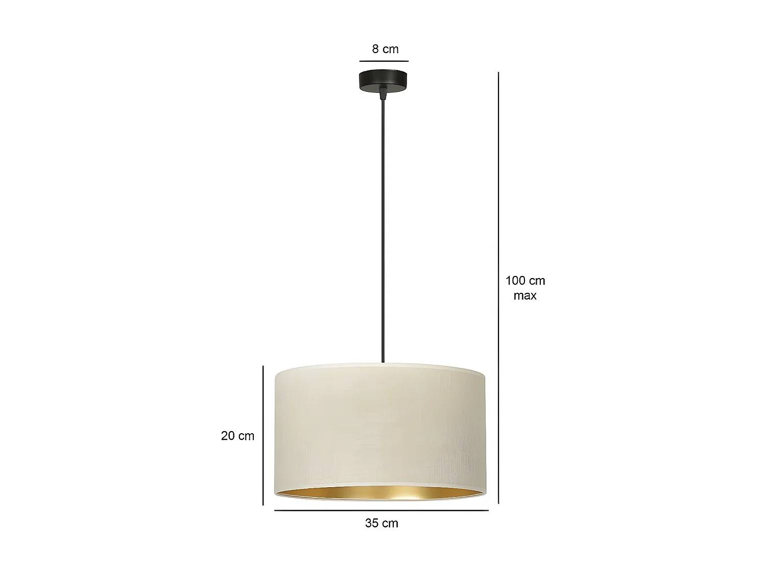 Hanglamp Hilde, Wit, 35x100x35 cm, EPIKASA