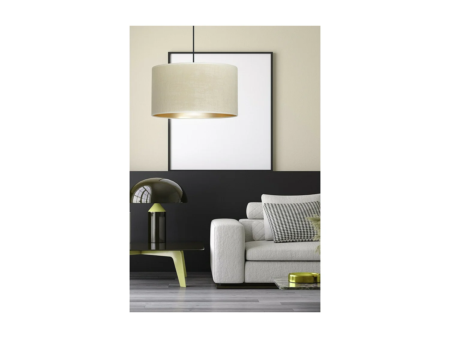 Lámpara de Suspensión Hilde, Blanco, 35x100x35 cm, Seven Design