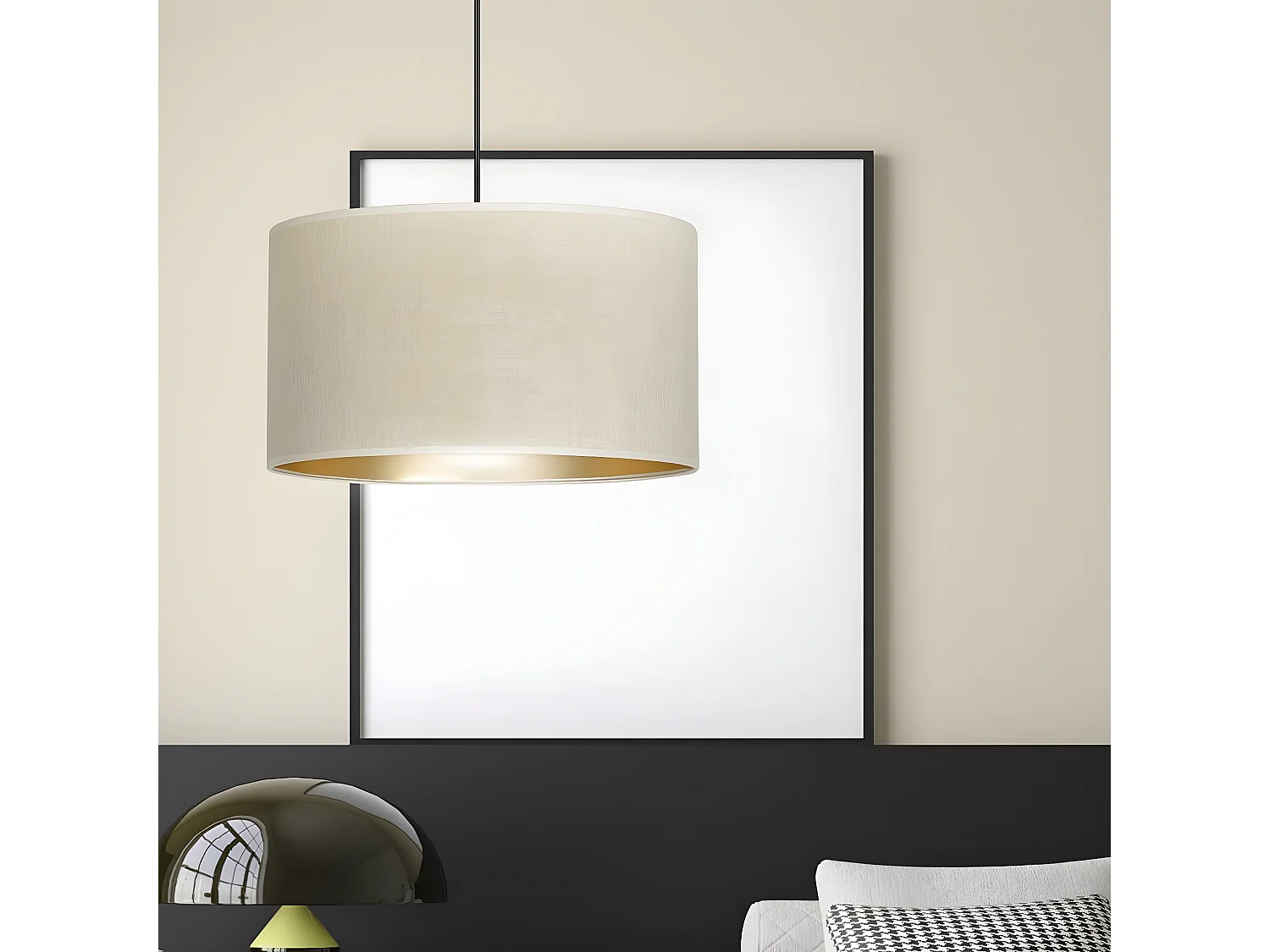 Lámpara de Suspensión Hilde, Blanco, 35x100x35 cm, Seven Design