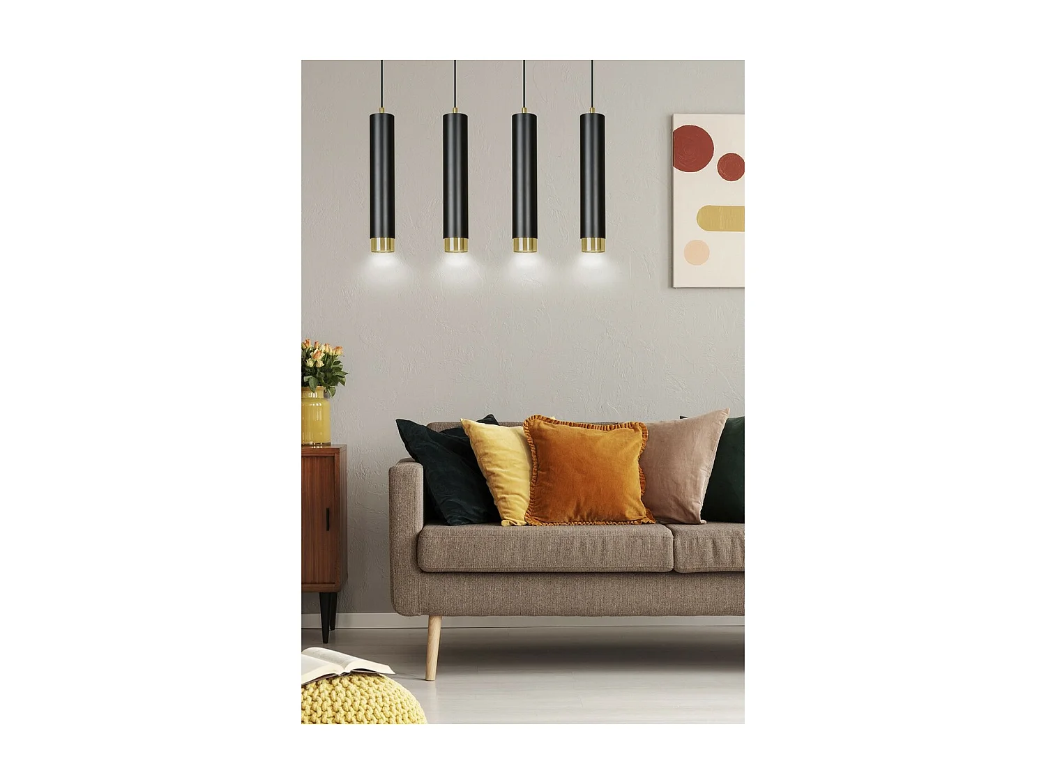 Suspension Kibo 11, Noir, 60x100x6 cm, Seven Design