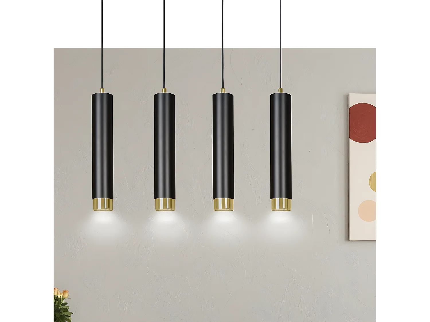 Suspension Kibo 11, Noir, 60x100x6 cm, Seven Design