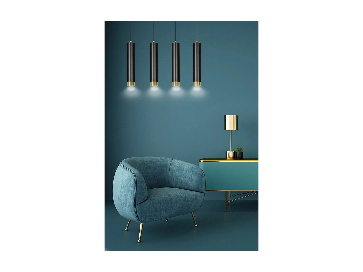 Suspension Kibo 11, Noir, 60x100x6 cm, Seven Design