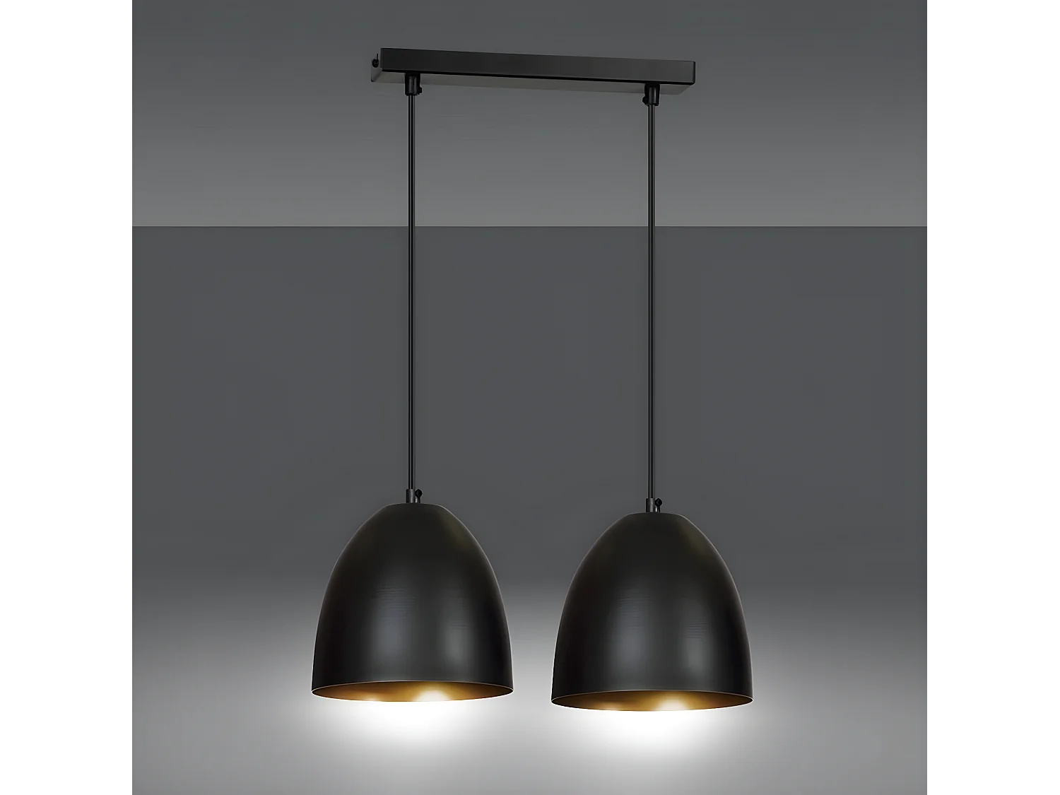 Suspension Lenox 4, Noir, 45x80x18 cm, Seven Design