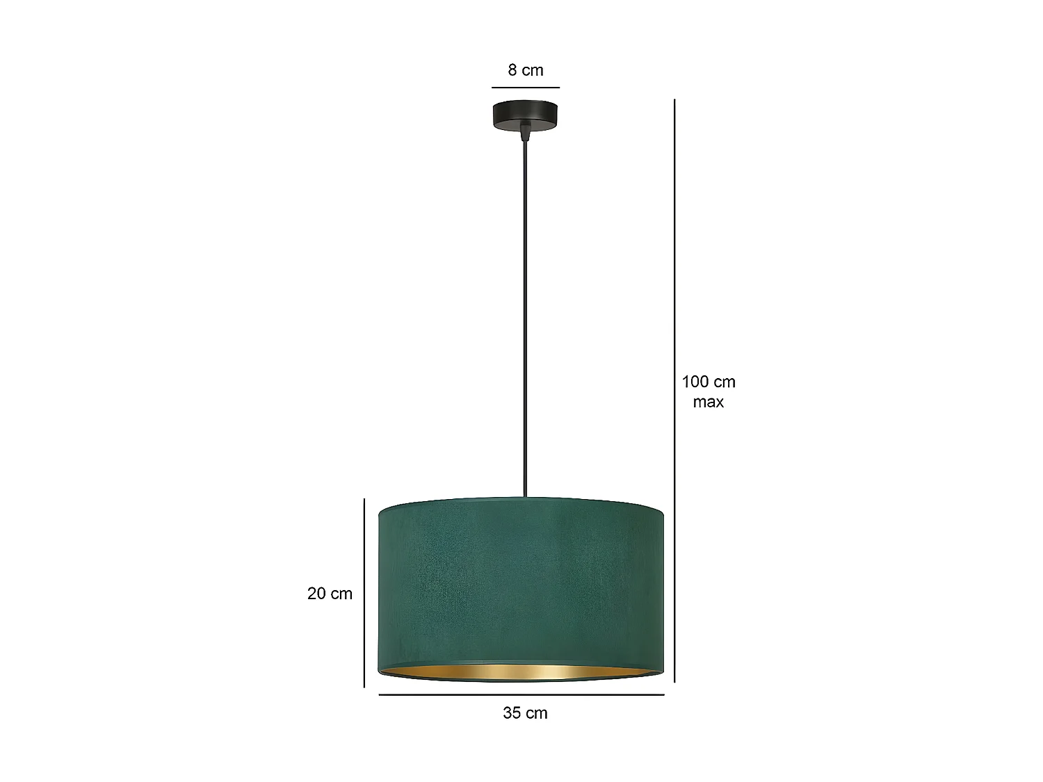 Hanglamp Hilde, Groen, 35x100x35 cm, Seven Design